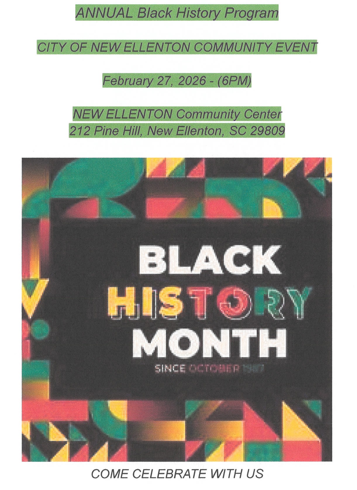 Black History Month flyer
