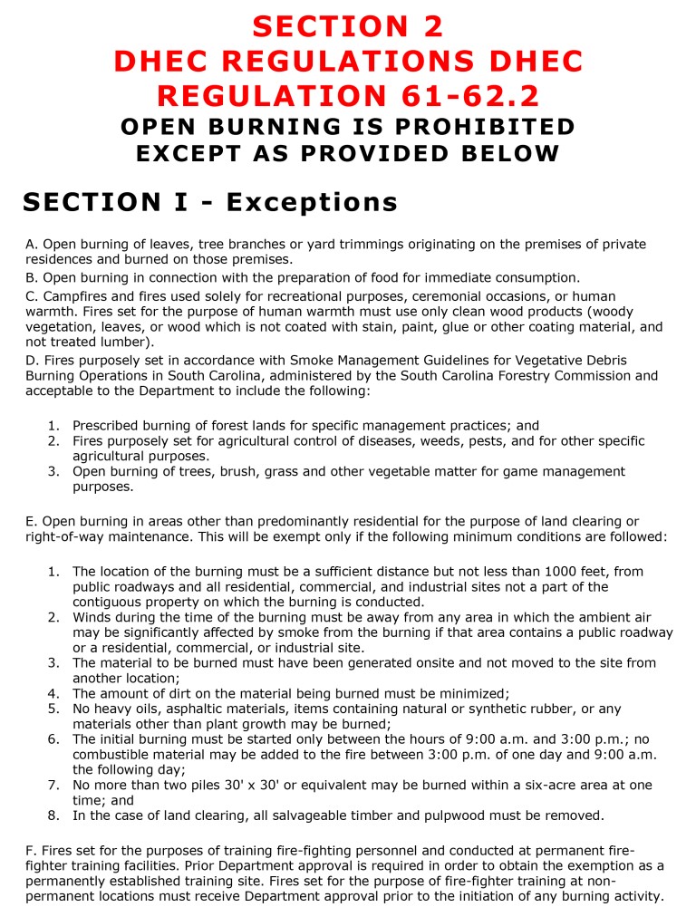 DHEC Regulations