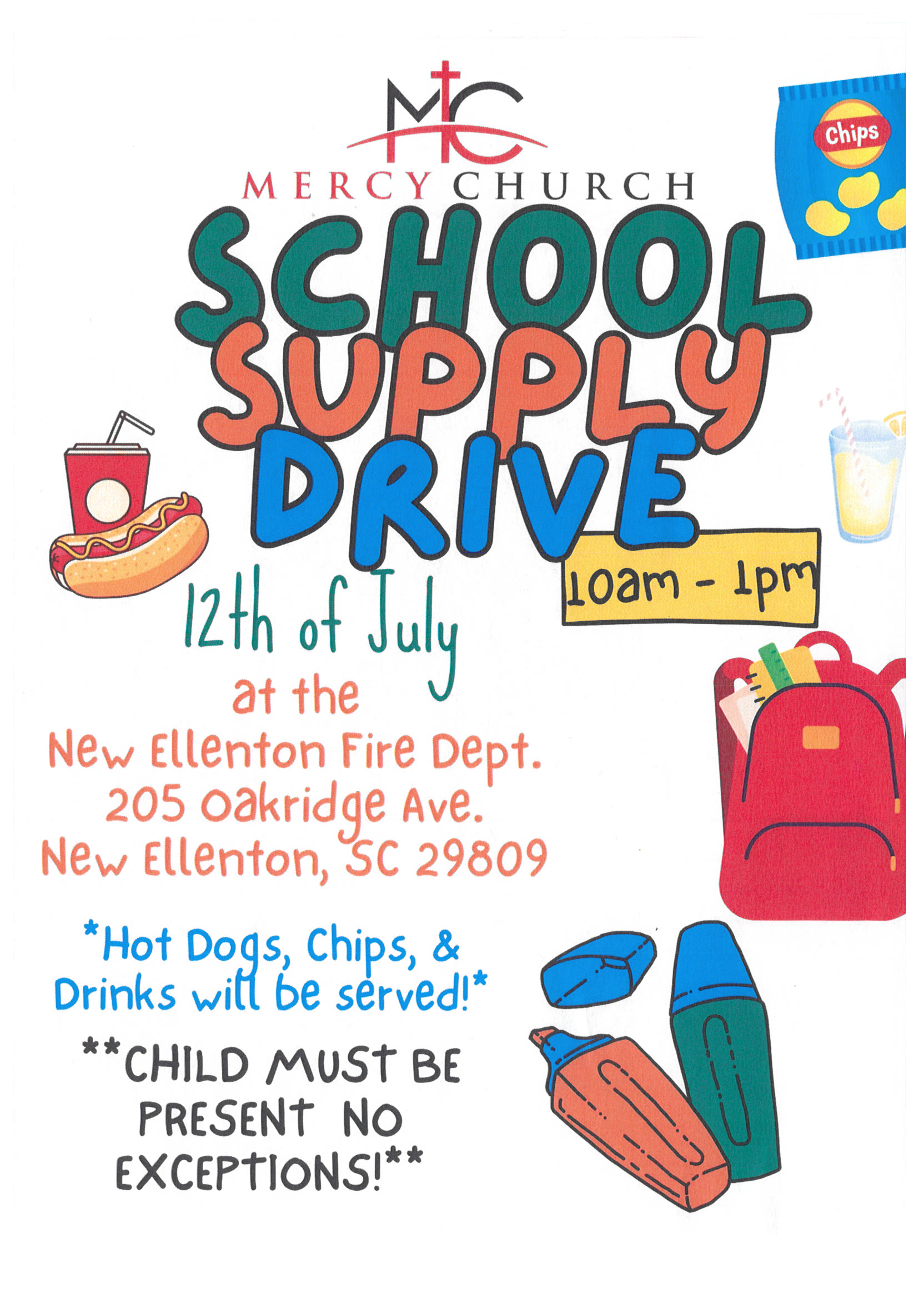 School Supply Drive Flyer